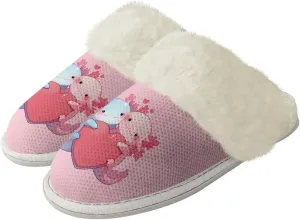 Womens Fuzzy Slippers with Fur Edges, Cute Plush House Shoes Fluffy House Slippers for Indoor and Outdoor