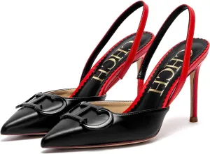 Women's High Heels Sexy Pointed Thin Heels Closed Slip in Formal Shoes 9cm Height