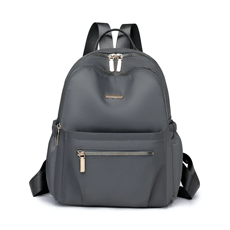 Women's Korean Fashion Nylon Pure Color Large Backpacks