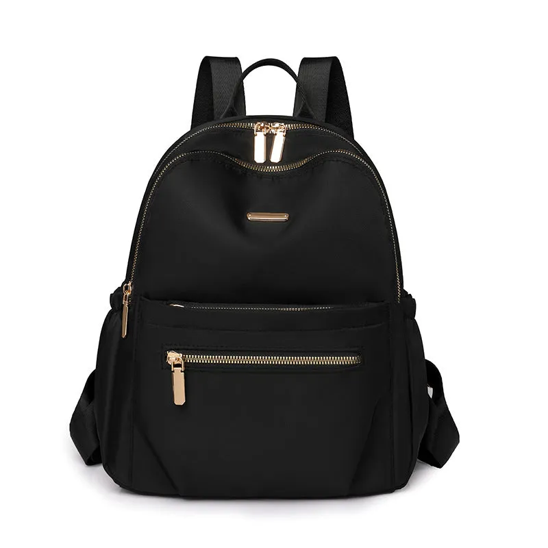 Women's Korean Fashion Nylon Pure Color Large Backpacks
