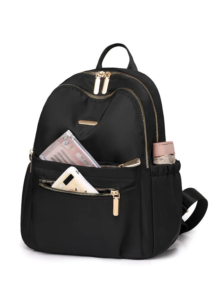 Women's Korean Fashion Nylon Pure Color Large Backpacks