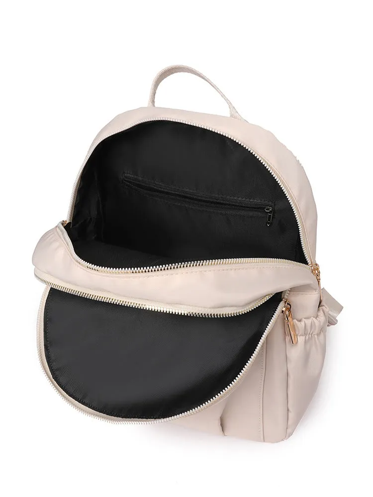 Women's Korean Fashion Nylon Pure Color Large Backpacks