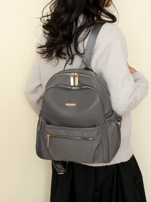 Women's Korean Fashion Nylon Pure Color Large Backpacks