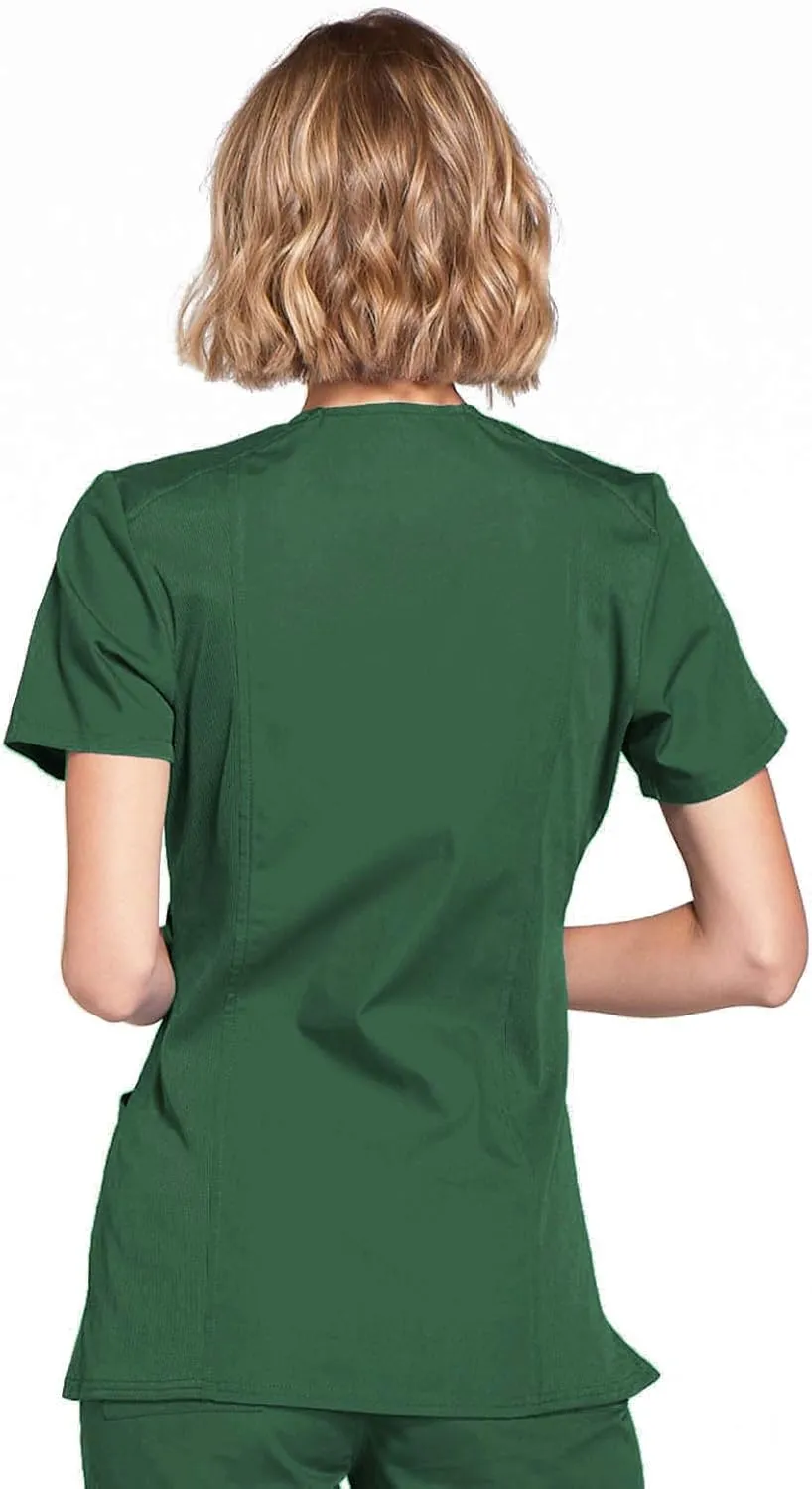 Women's Mock Wrap Top Workwear Originals with Rib-Knit Back Panels WW650