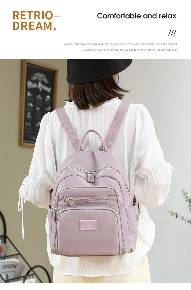 Women's Nylon Cloth Fashionable Simple Large Capacity Backpacks