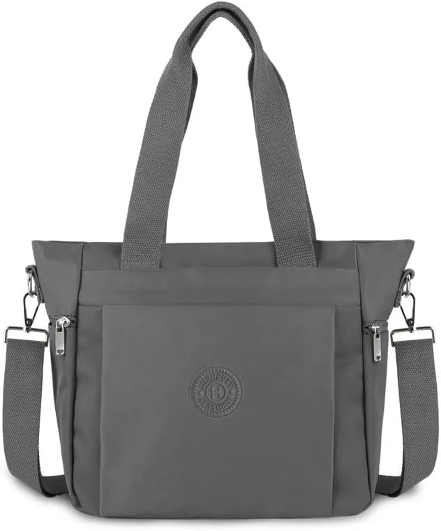 Women's Nylon Tote Bag with Zipper for Work or Travel