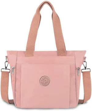 Women's Nylon Tote Bag with Zipper for Work or Travel