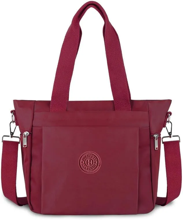 Women's Nylon Tote Bag with Zipper for Work or Travel