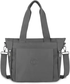 Women's Nylon Tote Bag with Zipper for Work or Travel