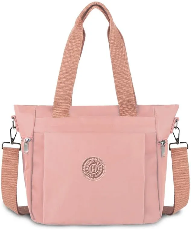Women's Nylon Tote Bag with Zipper for Work or Travel