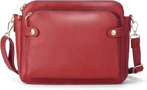 Women's PU Leather Three-Layer Crossbody Shoulder Bag - Stylish, Durable, Multi-Compartment Handbag for Everyday Use