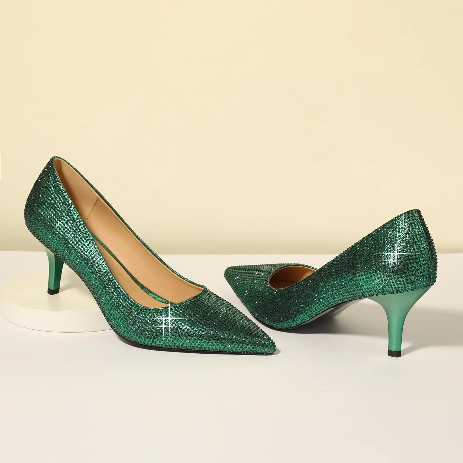 Women's Pumps Pointed Closed Toe Low Heels Comfortable Dress Shoes for Work Business Office Wedding Casual 2.3 Inch