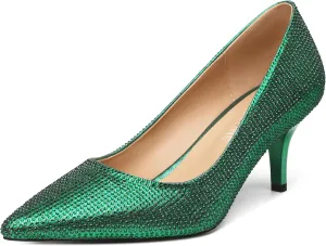 Women's Pumps Pointed Closed Toe Low Heels Comfortable Dress Shoes for Work Business Office Wedding Casual 2.3 Inch
