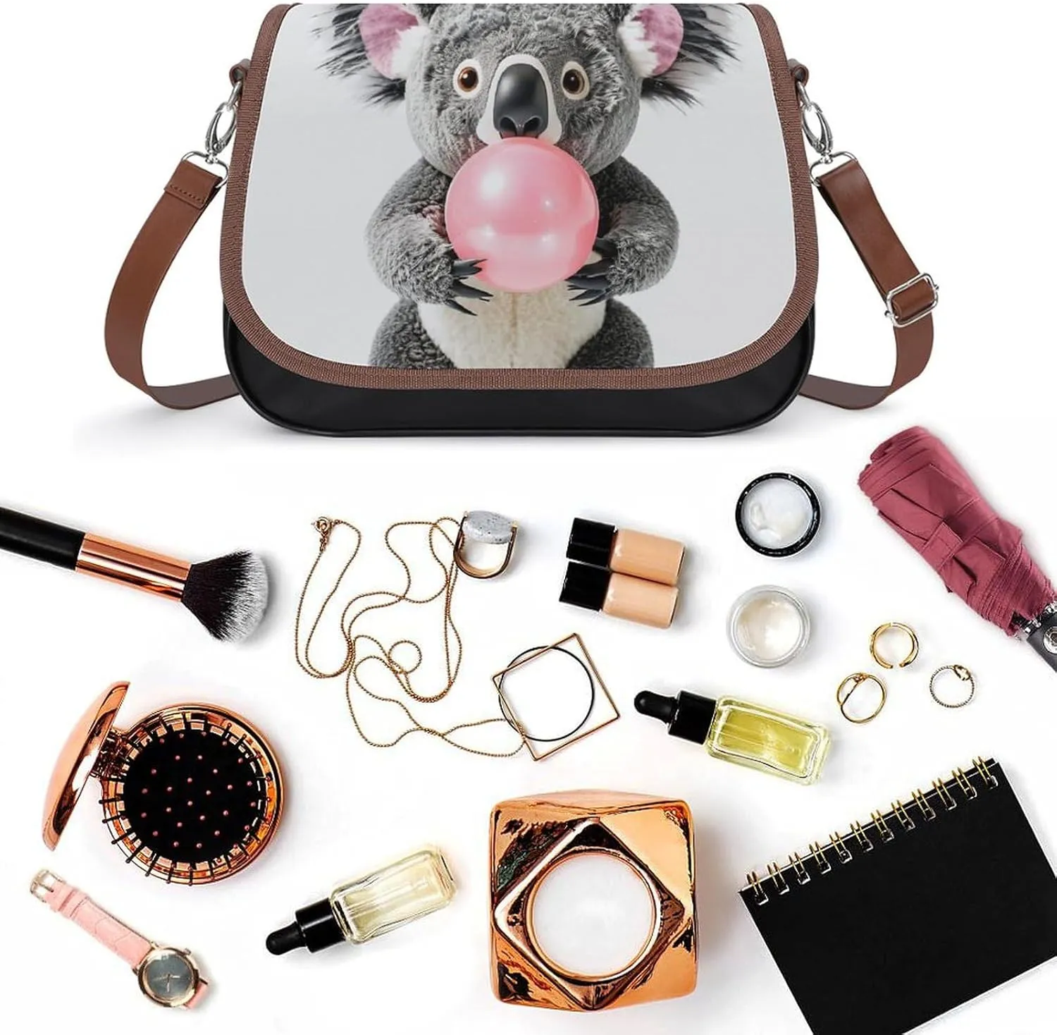 Womens Small Crossbody Purse with Adjustable Strap, Pu Leather Shoulder Bags for Travel Work