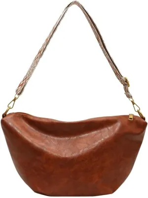 Women's Soft Shoulder Crossbody Bag Fashion PU Leather Totes Large Dumpling Handbag Retro Purse Satchel