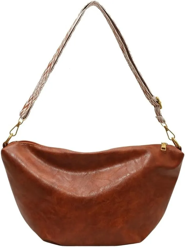 Women's Soft Shoulder Crossbody Bag Fashion PU Leather Totes Large Dumpling Handbag Retro Purse Satchel