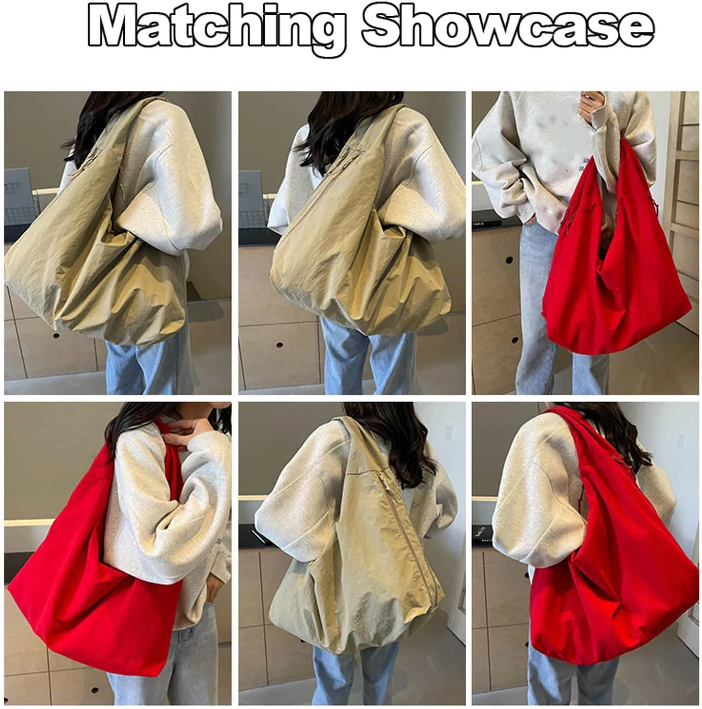Women's Solid Color Textured Draped Tote Bag Big Capacity Minimalist Versatile Shoulder Bag