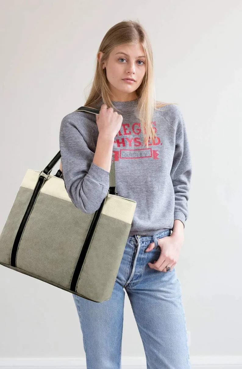 Women's Work Bag with Laptop Compartment Zipper Pockets Teacher Totes Purse