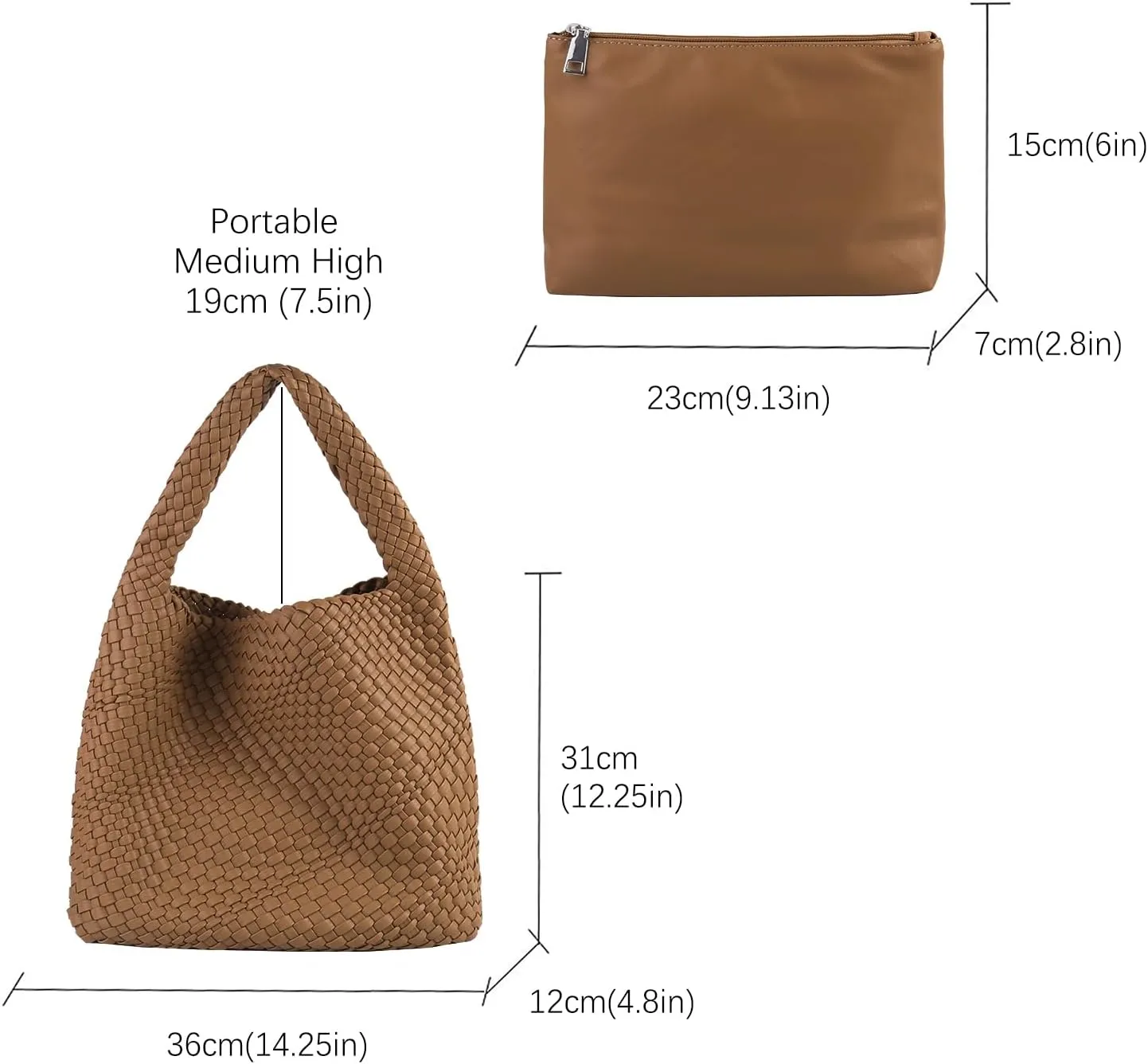 Woven Bag for Women, Vegan Leather Hobo Tote Bags, Top-handle Handmade Purse