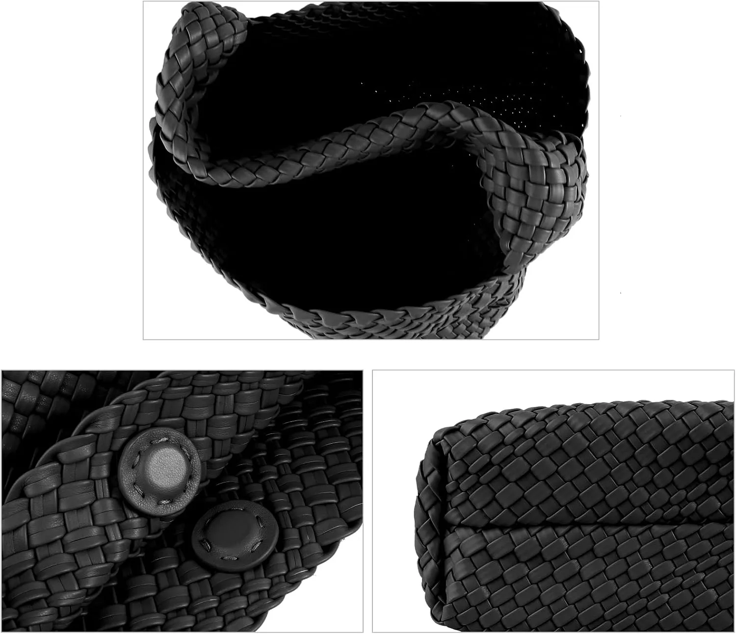 Woven Bag for Women, Vegan Leather Hobo Tote Bags, Top-handle Handmade Purse