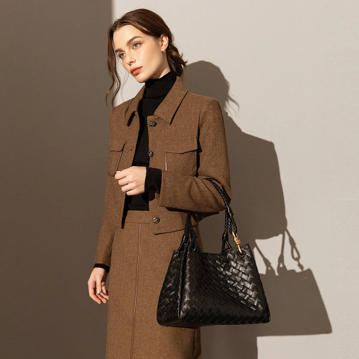 Woven Leather Automation-ready Bag Tote Milton Timely