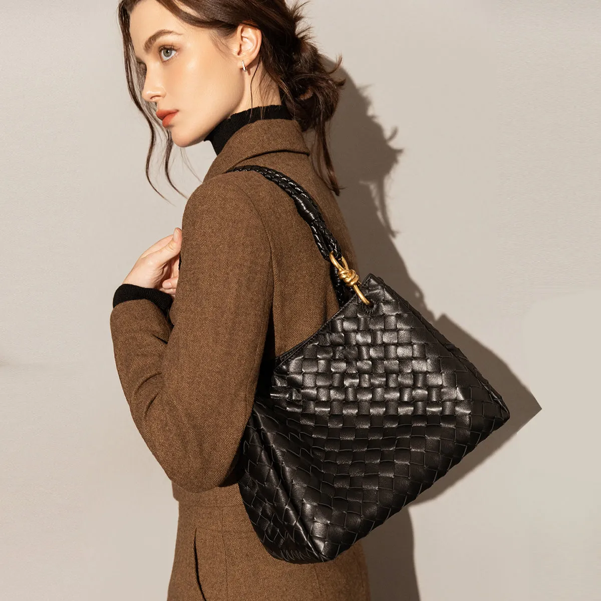 Woven Leather Automation-ready Bag Tote Milton Timely