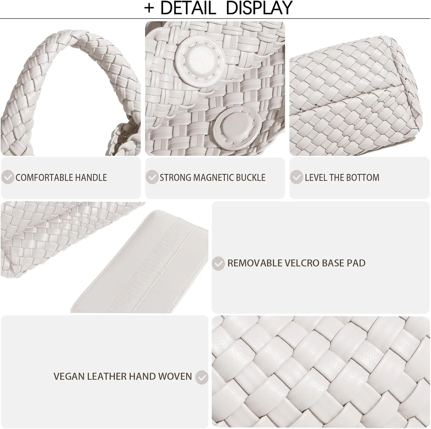 Woven Tote Bag For Women, Soft Foldable Top-Handle Wristlet Bag, Fashion Hobo Handbag, Composite Bag with Coin Purse