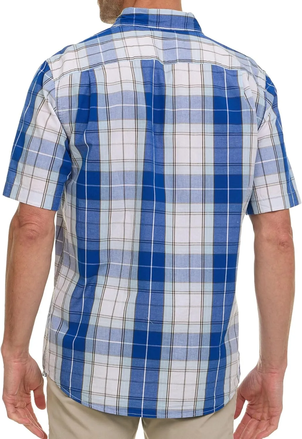 Wrangler Button Up Shirts for Men Big and Tall - Plaid Short Sleeve Casual Shirt