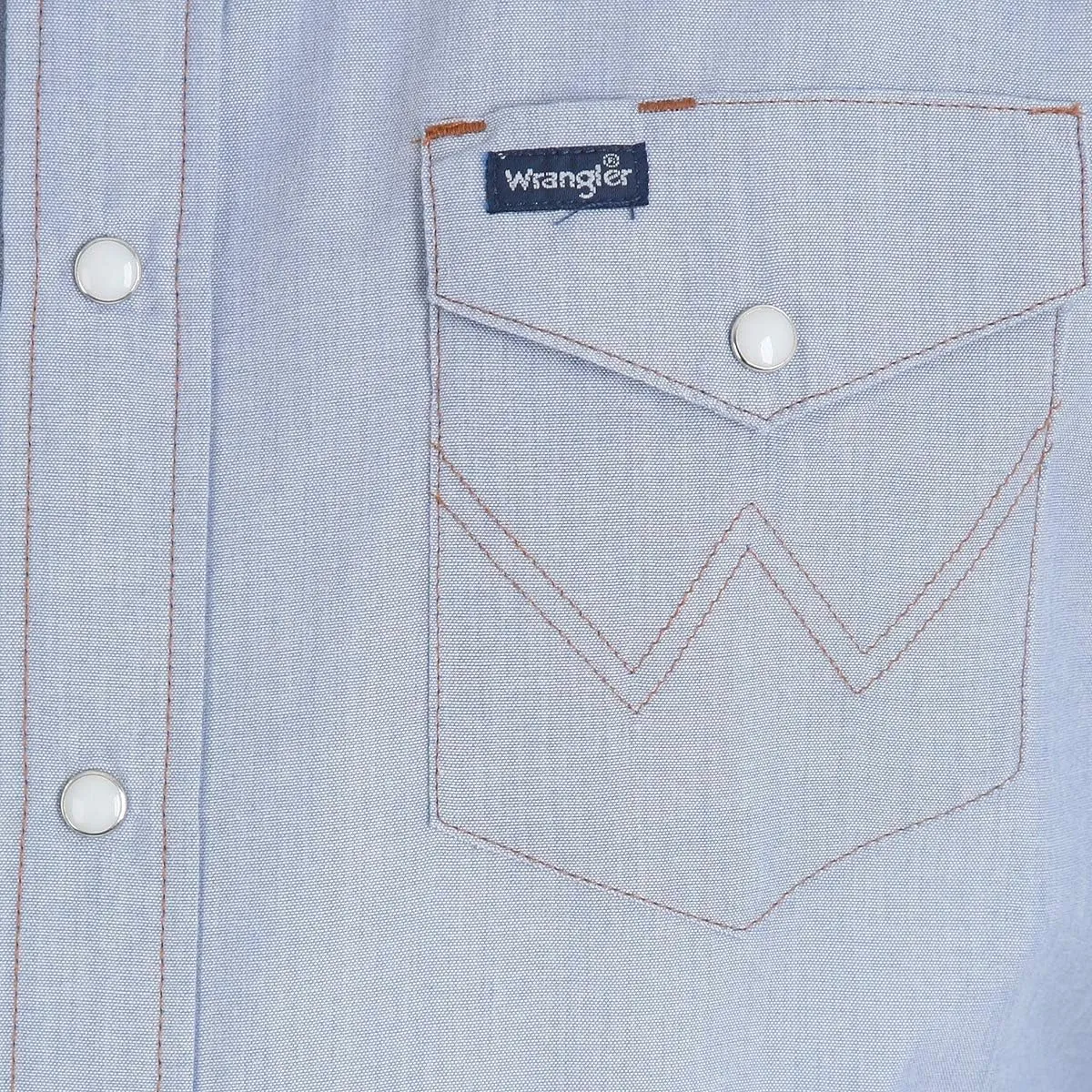 Wrangler Men's Cowboy Cut Western Long Sleeve Snap Work Shirt Washed Finish