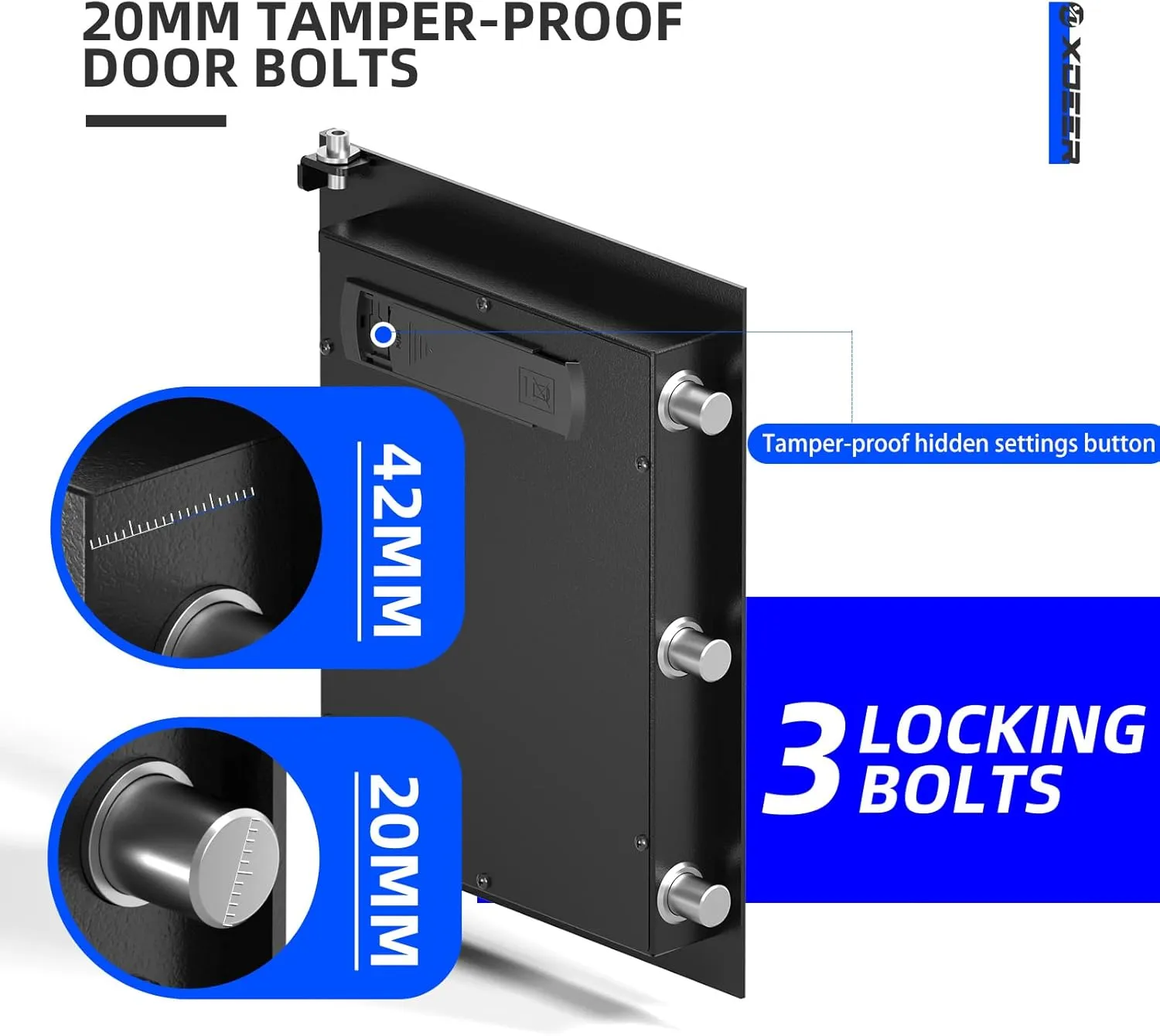 XDeer Biometric Safe Box, Quick-Access Security Safe Box with Upgraded Fingerprint, Steel Handgun Safe Lock Box for Kid/Home/Office (1.69 Cubic Feet)