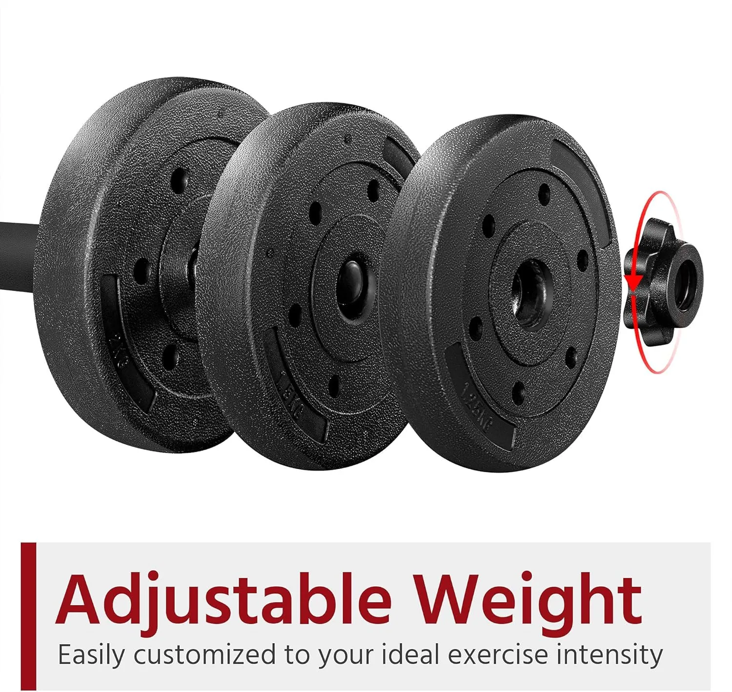 Yaheetech Adjustable Dumbbells Weight Set Dumbbell Weights Exercise & Fitness Equipment w/ 4 Spinlock Collars for Women & Men Home Gym Strength Training
