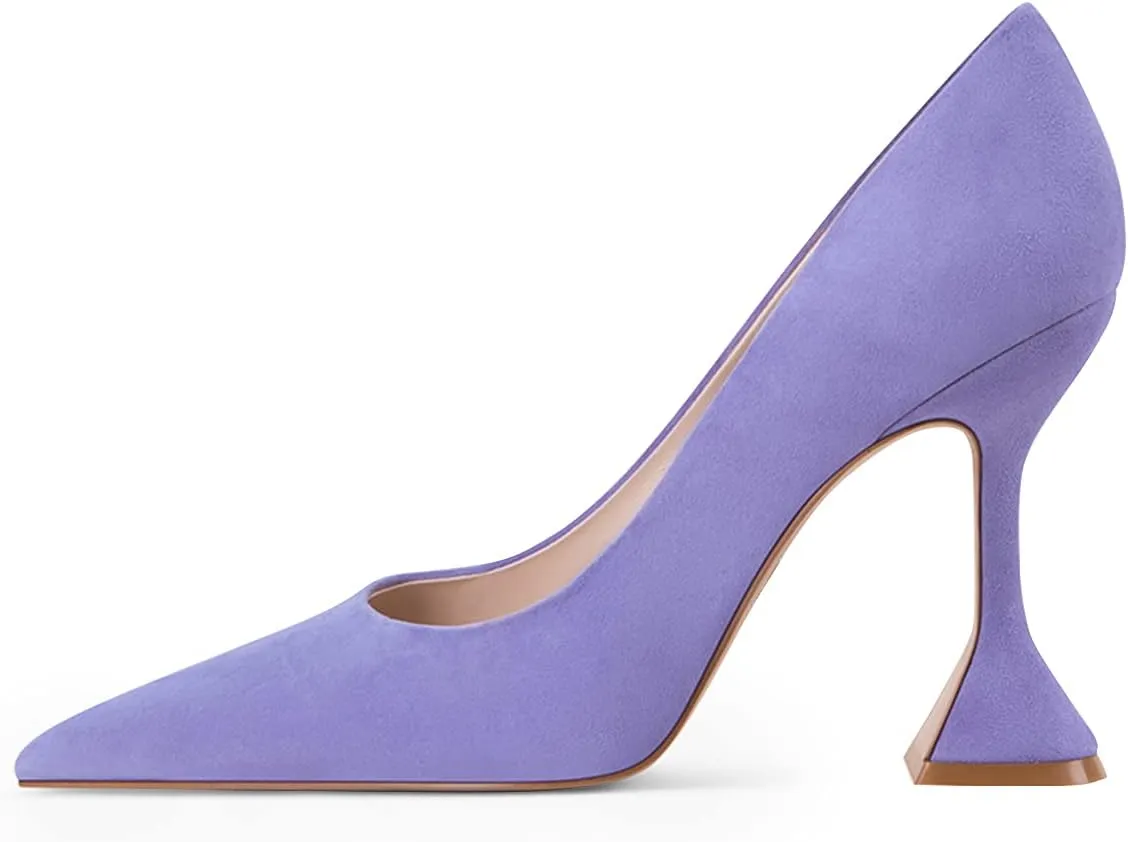 YDN Women Pointed Toe Slip on Pumps Special Kitten High Heel Shoe for Party Prom Dress Lady Size 4-16 US
