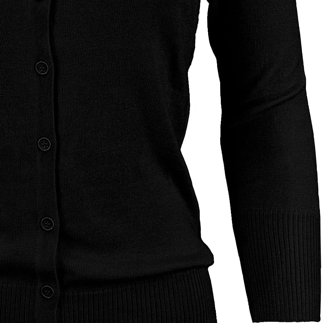 YEMAK Women's Knit Cardigan Sweater – 3/4 Sleeve Crewneck Basic Classic Casual Button Down Soft Lightweight Top (S-3XL)
