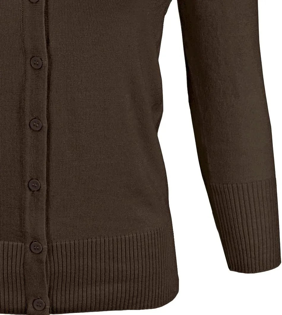 YEMAK Women's Knit Cardigan Sweater – 3/4 Sleeve V-Neck Basic Classic Casual Button Down Soft Lightweight Top (S-3XL)