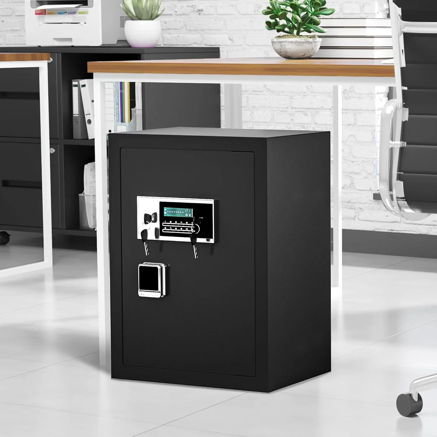 YITAHOME Fireproof Safe Box for Home, 4 CuBic Feet Anti-Theft Fire Safe with Digital Keypad Key, Removable Shelf, LED Light, for Home Office Hotel Use