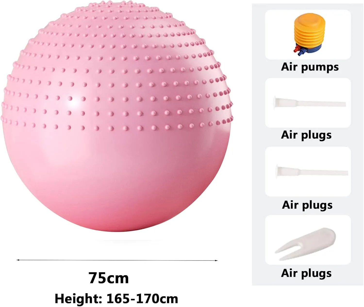 Yoga Ball, Upgrade Exercise Fitness Core Stability Balance Strength 600 lbs Capacity Anti-Burst Heavy Duty Prenatal Birthing Yogaball for Office Home Gym