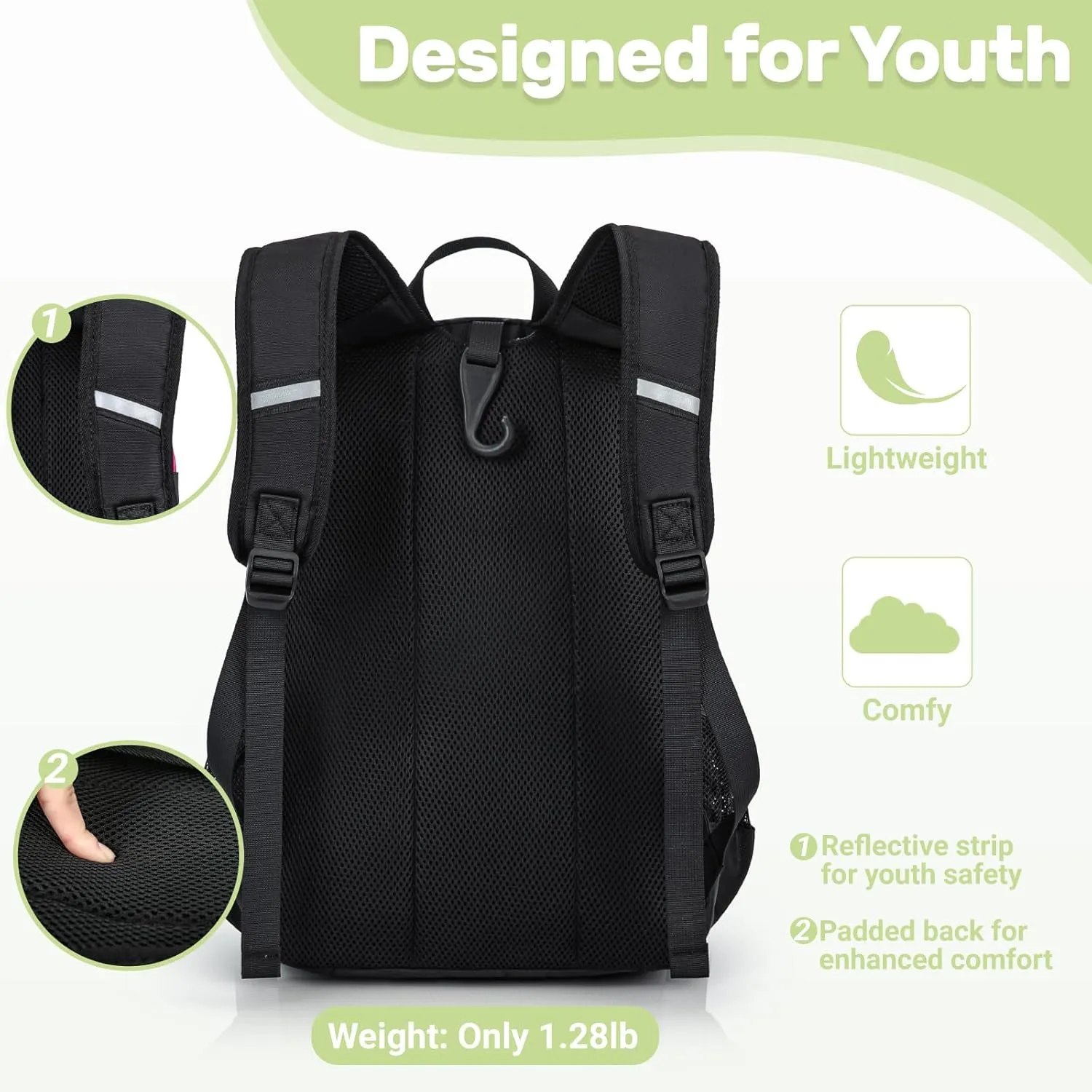 Youth Baseball Bag, Softball Bag for Girls & Boys, Kids Tball Backpack with Shoes Compartment