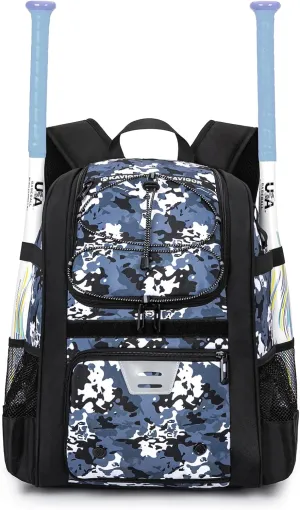 Youth Baseball Bag, Softball Bag for Girls & Boys, Kids Tball Backpack with Shoes Compartment