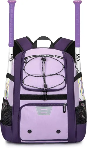 Youth Baseball Bag, Softball Bag for Girls & Boys, Kids Tball Backpack with Shoes Compartment