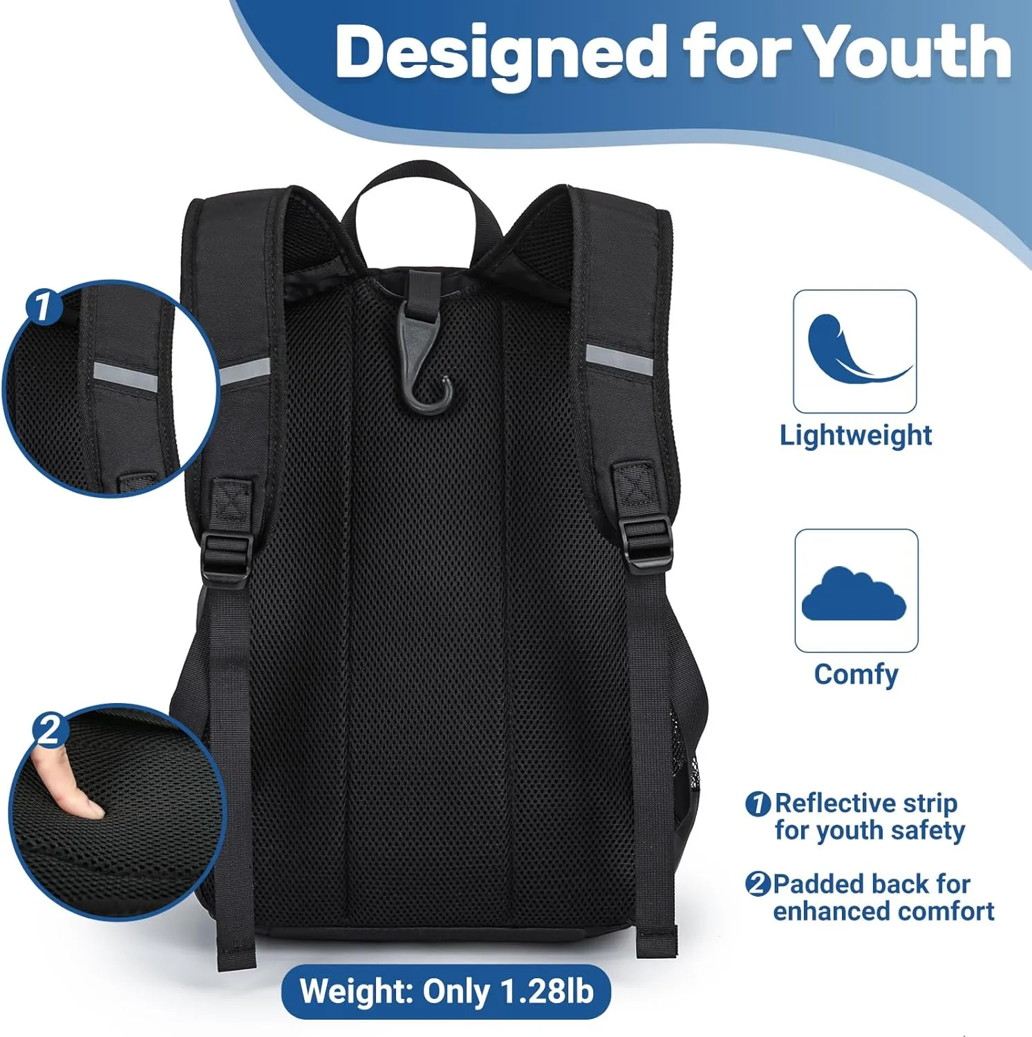 Youth Baseball Bag, Softball Bag for Girls & Boys, Kids Tball Backpack with Shoes Compartment