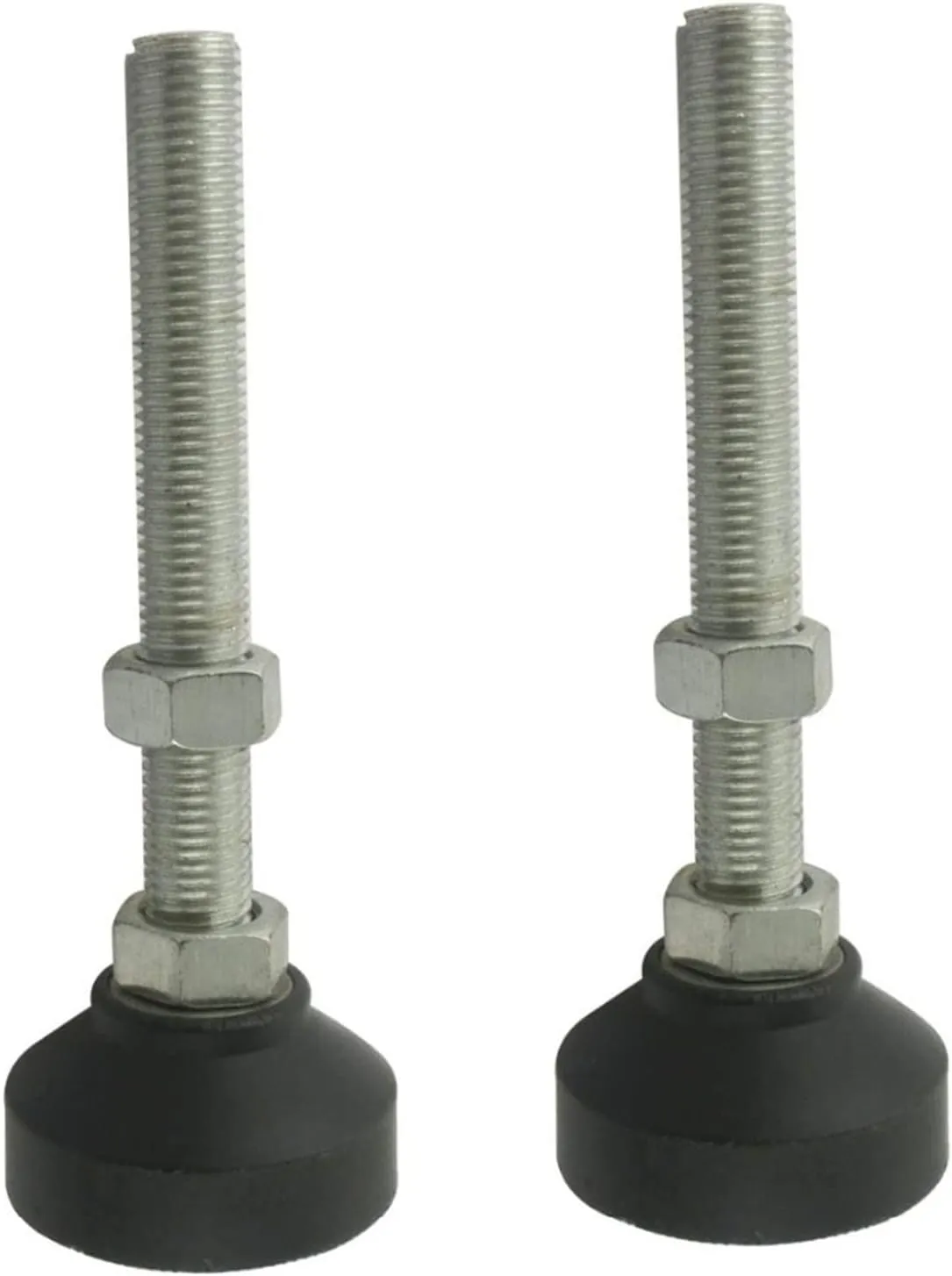 YVAILO 2pcs Adjustable Furniture Leveling Feet, M16x100mm Thread Foot Cups, Nylon Base 60mm Diameter, for Sofa, Workshops, Offices