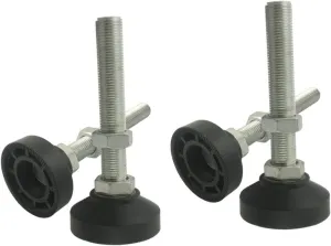 YVAILO 4pcs M10x80mm Adjustable Furniture Leveling Feet, Thread Foot Cups, Nylon Base 40mm Diameter, for Sofa, Cabinet, Workshops, Offices