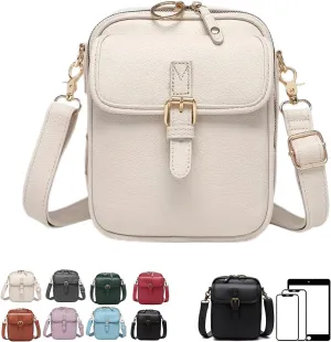 Zealburst Crossbody Leather Bag, Forcipower Crossbody Bag, Leather Anti-Theft Shoulder Bag with Adjustable Straps