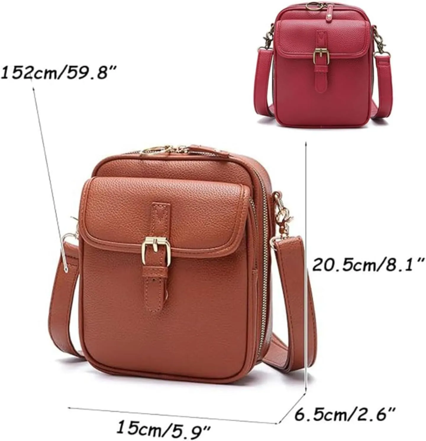 Zealburst Crossbody Leather Bag, Forcipower Crossbody Bag, Leather Anti-Theft Shoulder Bag with Adjustable Straps