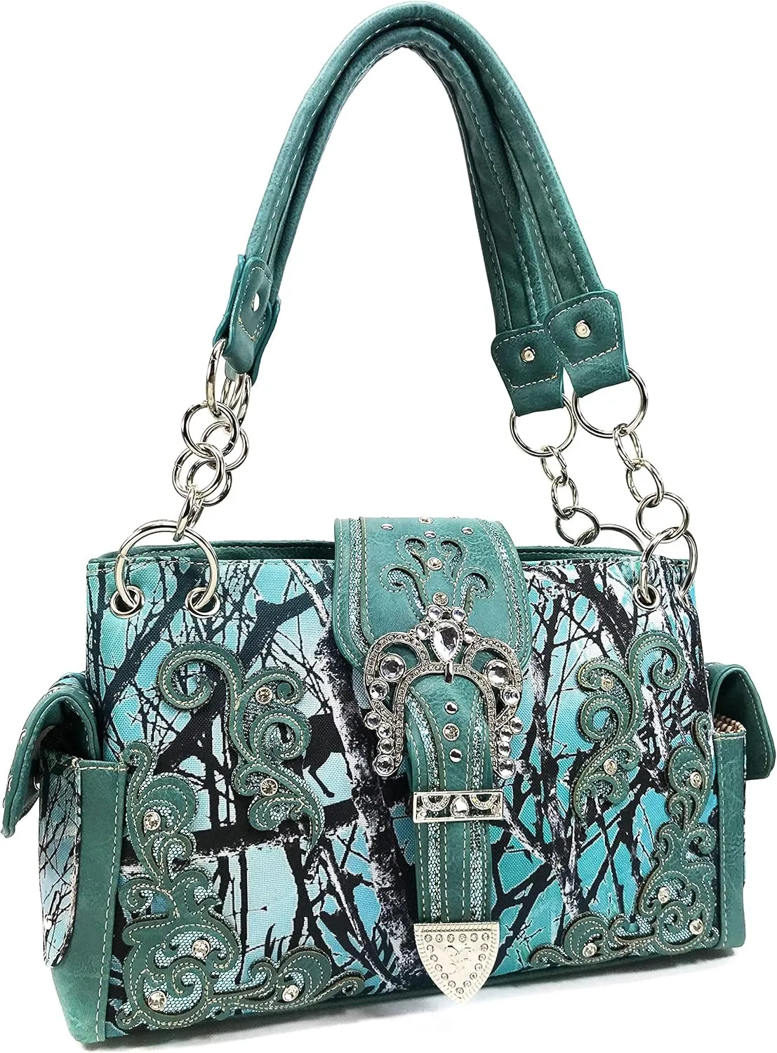 Zelris Camouflage Shine Glow Buckle Women Conceal Carry Shoulder Handbag