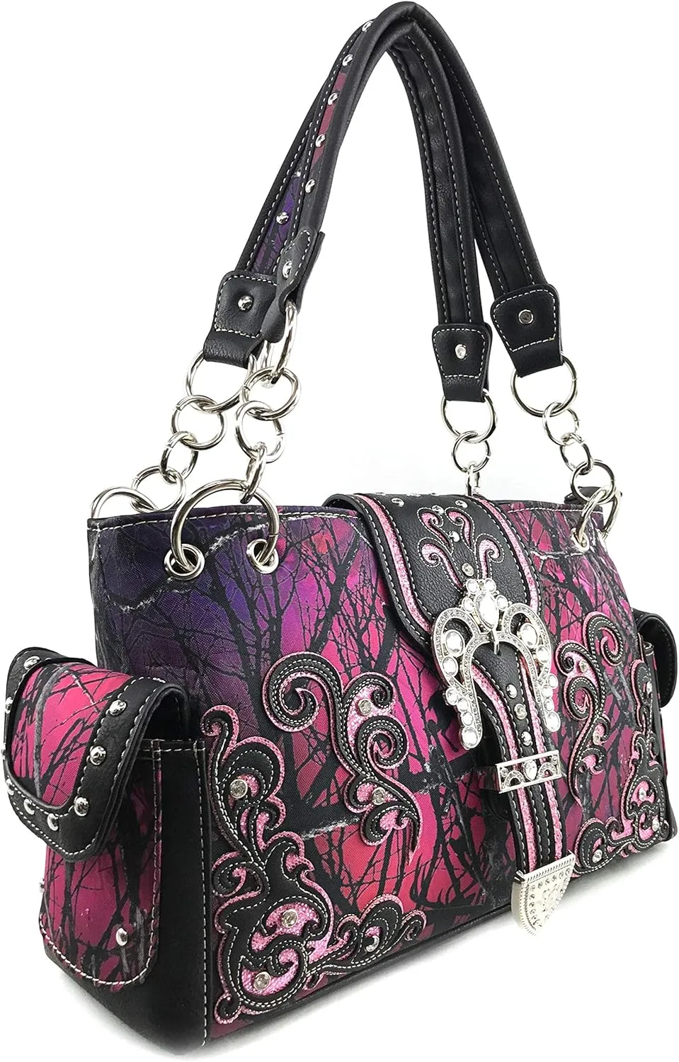 Zelris Camouflage Shine Glow Buckle Women Conceal Carry Shoulder Handbag