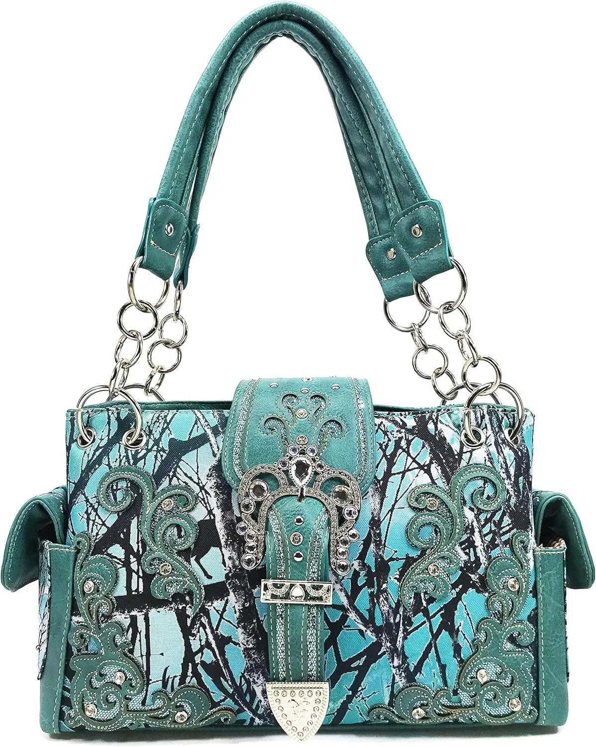 Zelris Camouflage Shine Glow Buckle Women Conceal Carry Shoulder Handbag