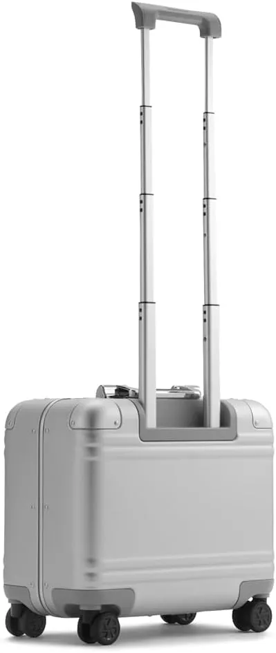 ZERO Halliburton Classic Aluminum 3.0 Compact Carry-On, Zipperless, 4 Spinner Wheels, Interior Organization, Telescoping Pull Handle, Carry-Handle, Latch Lock- TSA Accepted, 16-inch, 28L, Silver