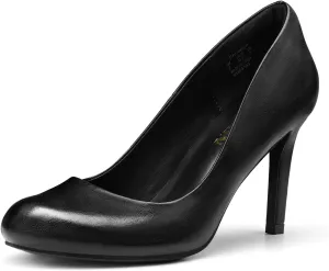 ZURIN Women's Round Toe Stiletto Heels Closed Toe Heels Comfortable Dress Pumps Shoes for Wedding Work Office Business 3 inch