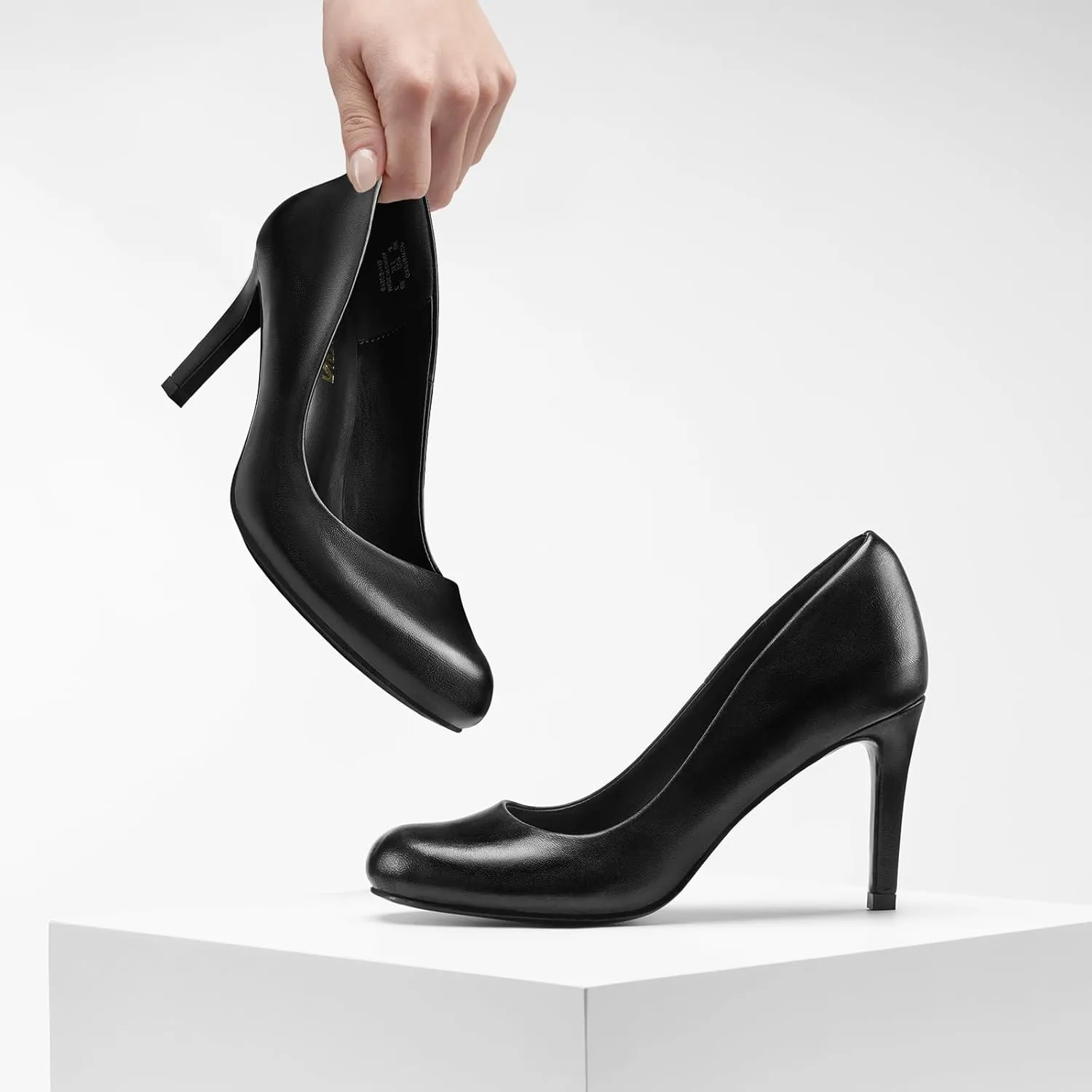 ZURIN Women's Round Toe Stiletto Heels Closed Toe Heels Comfortable Dress Pumps Shoes for Wedding Work Office Business 3 inch